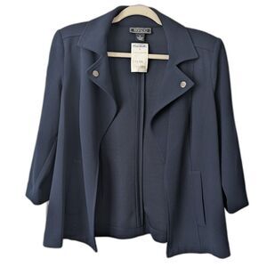 NWT NYCC Navy Blue Blazer Women’s Medium 3/4 Sleeves Career Lightweight